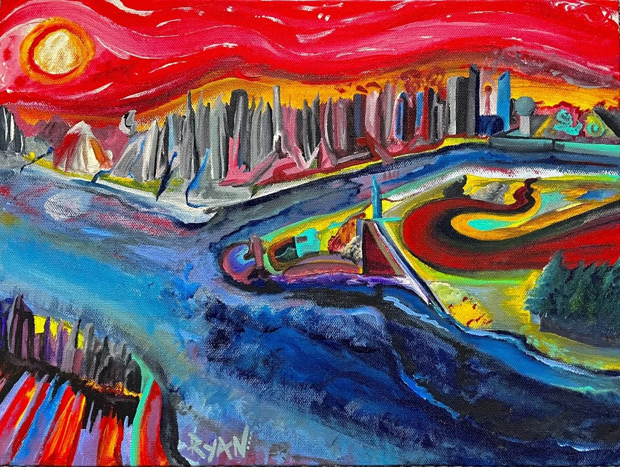 A Different City #1 - Acrylic - 12x16" - 2023