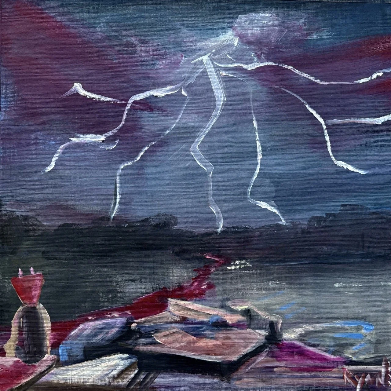 Before I Leave This Planet #2 - Acrylic on Paper - 12x12" - 2024