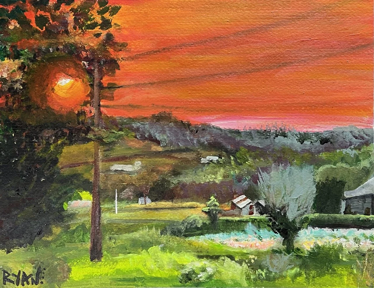 Landscape For My Father - Acrylic on Paper - 11x14" - 2023