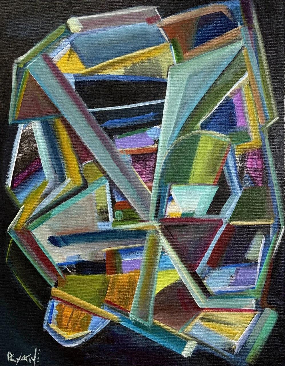Suspended Abstraction #19 - Acrylic - 18x24" - 2025