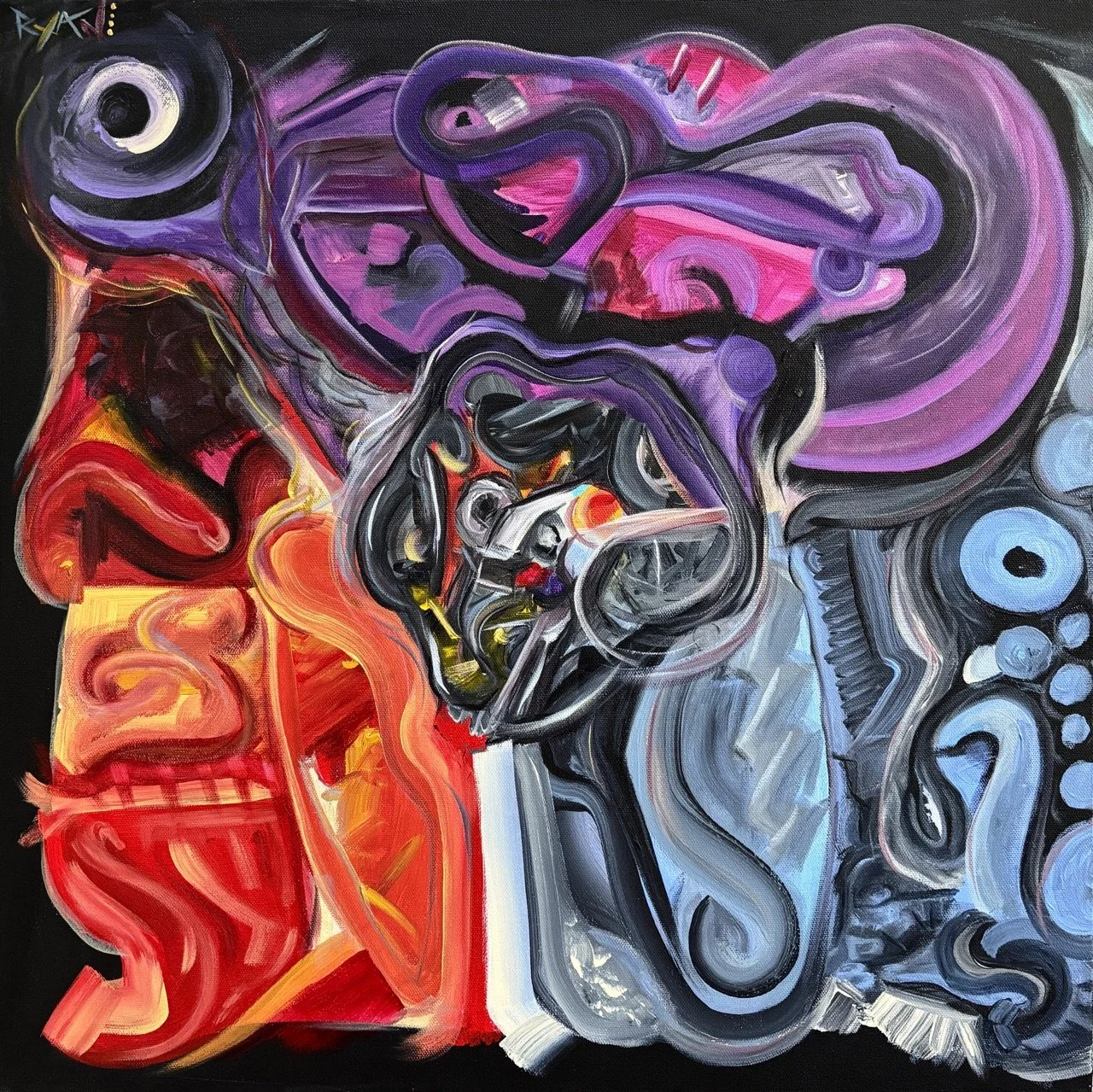 Compartmentalizing... - Acrylic - 24x24" - 2023