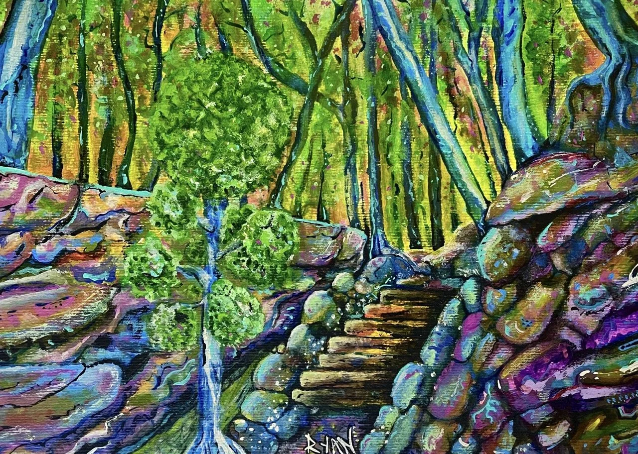 Enchanted Forest #1 - Acrylic on Paper - 9x12" - 2023