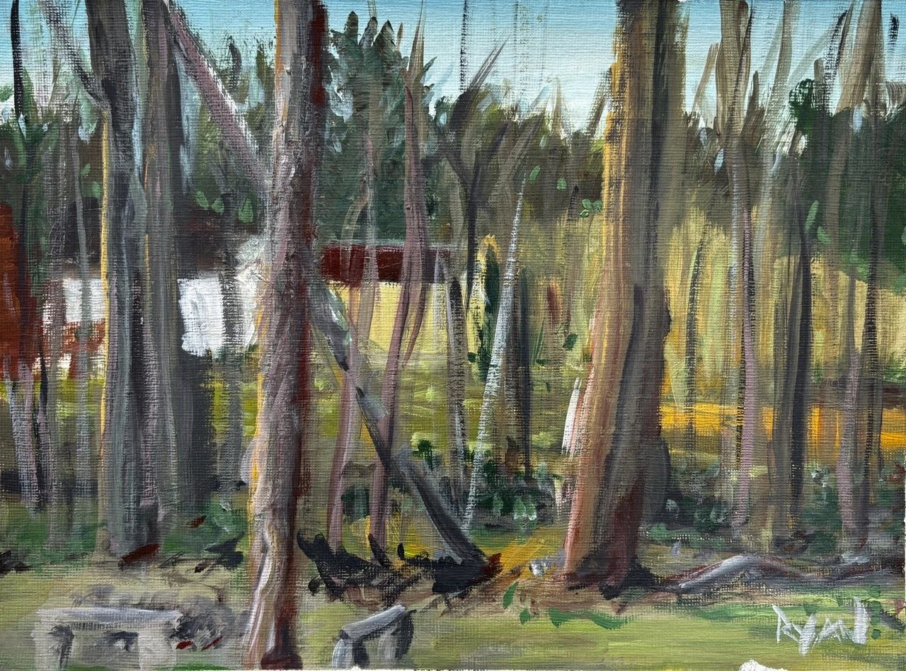 Yard Study (Plein Air) #2 - Acrylic on Paper - 11x14" - 2024