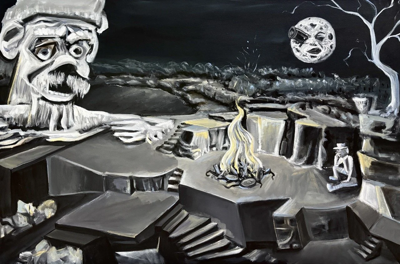 Georges Méliès (The Bonfire) - Acrylic - 24x36" - 2025