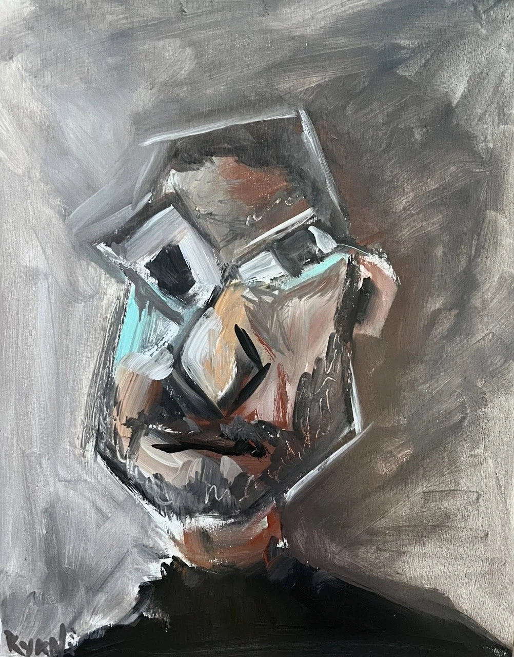 Self Portrait - Acrylic on Wood Panel - 11x14" - 2024