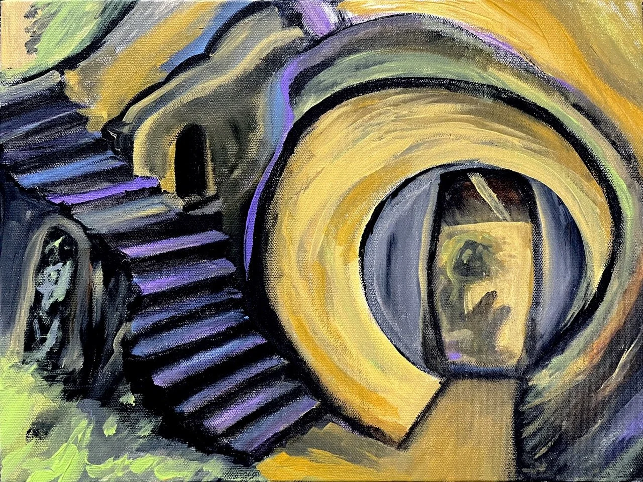 The Family Downstairs - Acrylic - 12x16" - 2023