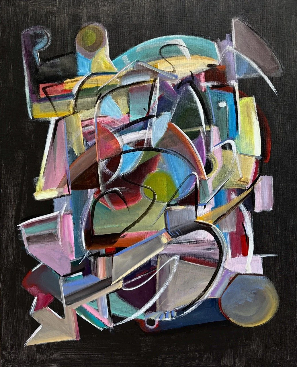 Suspended Abstraction #6 - Acrylic - 22x28" - 2025