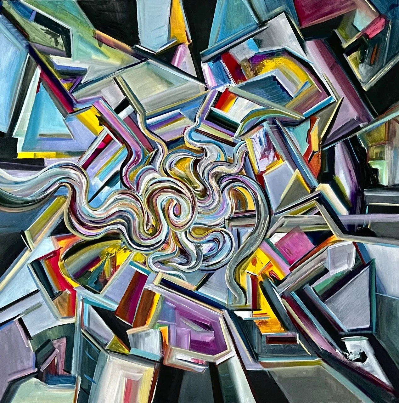 Down the Well - Acrylic - 36x36" - 2024