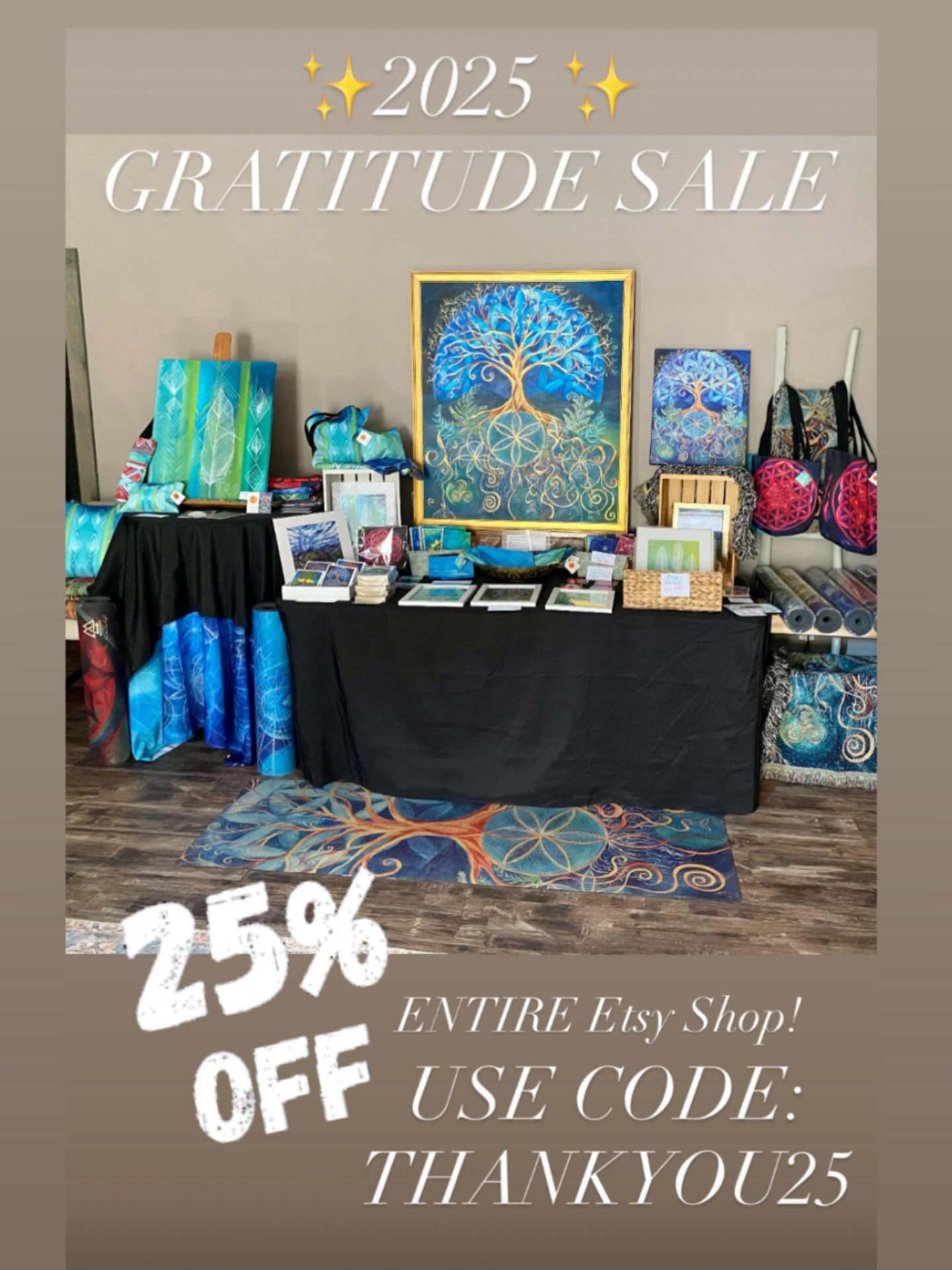 ✨ End of 2025 Gratitude Sale ✨
Feeling So grateful for everyone who has supported my art, shared my work, ordered a piece, or simply followed along with my Art Journey over the years 🥰. 
To offer my gratitude for all the support this year, I&rsquo;m