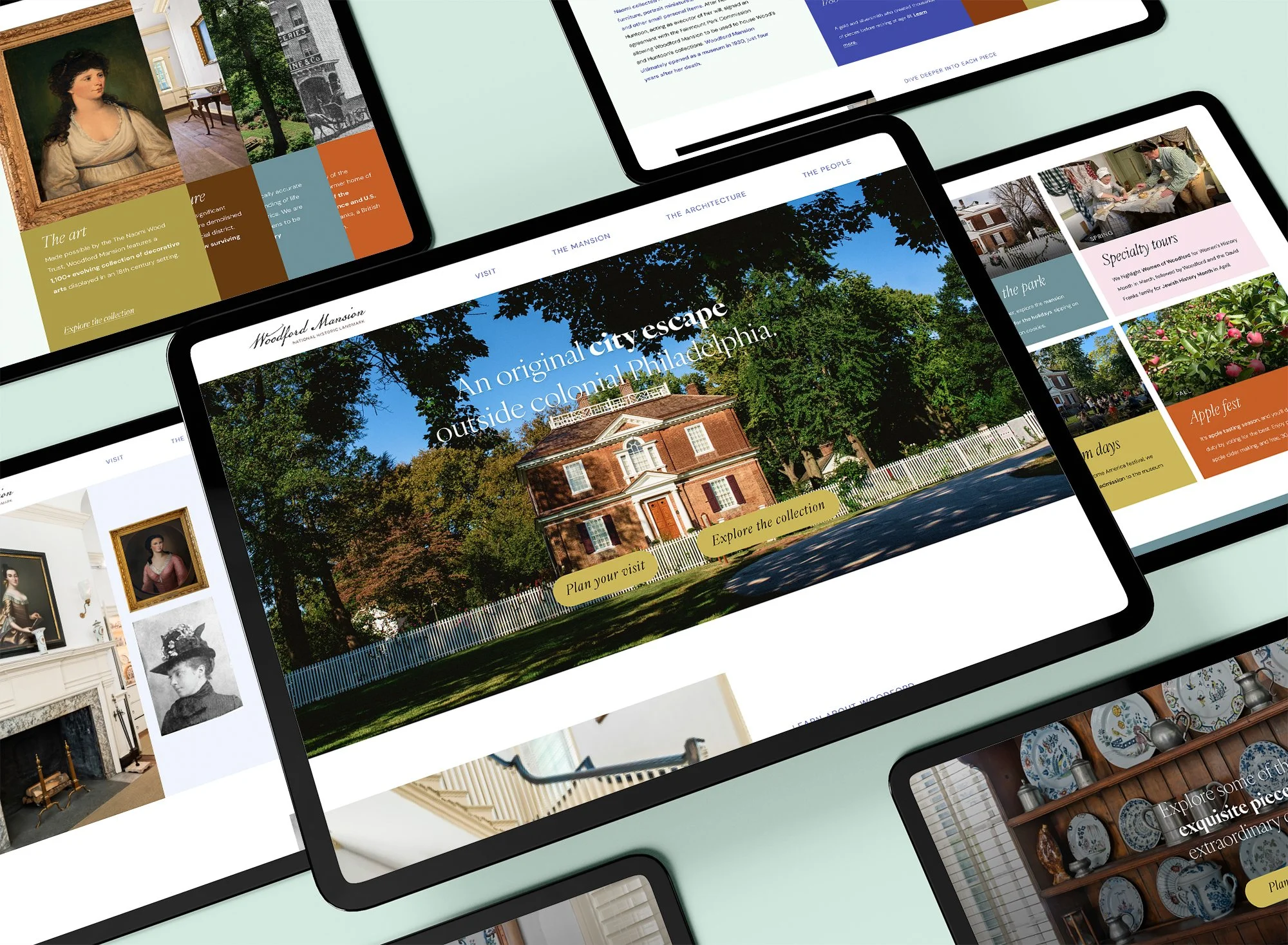 Woodford Mansion website redesign project
