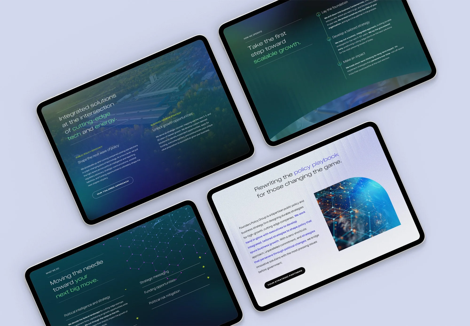Founders Policy Group mockups