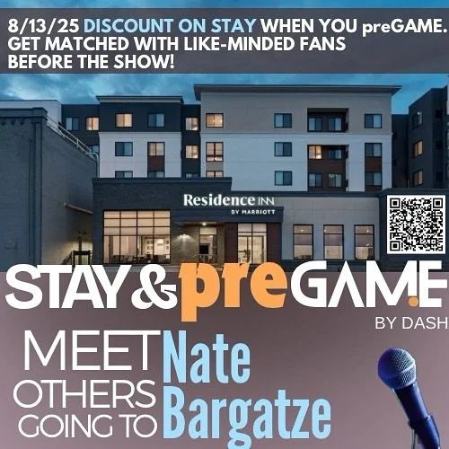 Meet others going to Nate Bergatzge  at a curated food or drink spot! Receive a discount on hotel stay at Residence Inn, downtown St. Paul while supplies last. After purchasing, stay tuned for an emailed ticket revealing a curated food or drink spot 