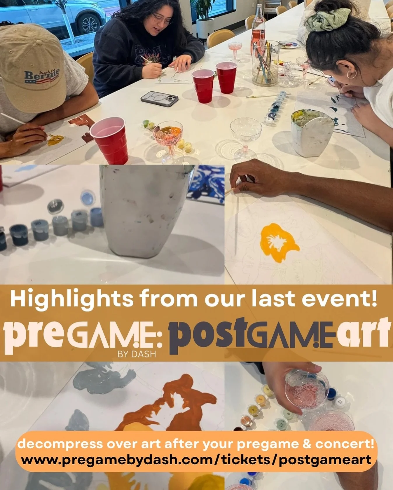 Decompress over art with others who went to concerts/games in the twin cities! Select Sundays. Visit www.pregamebydash.com/tickets/
postgameart #art #postconcert #twincities