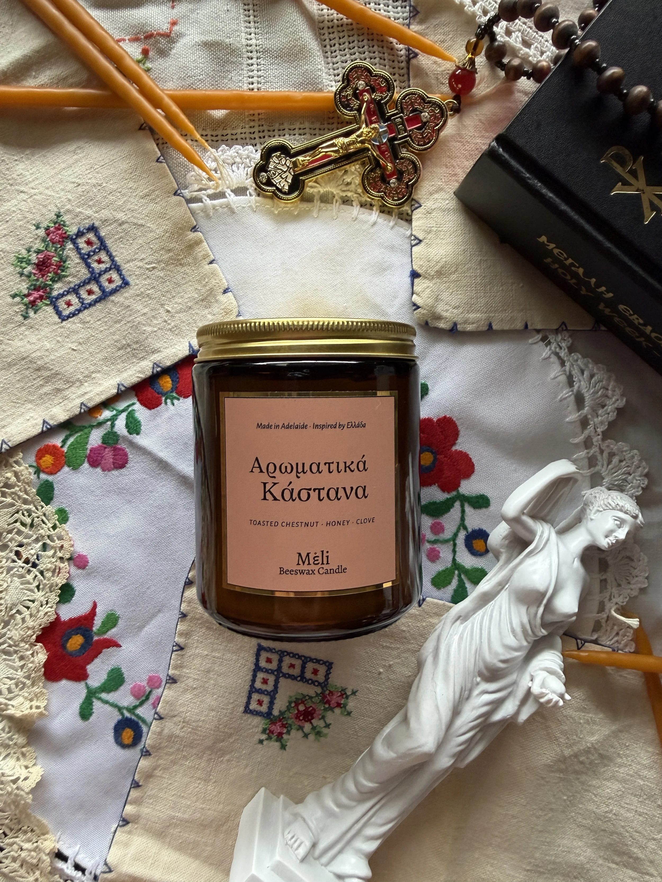 Roasted Chestnut beeswax candle 