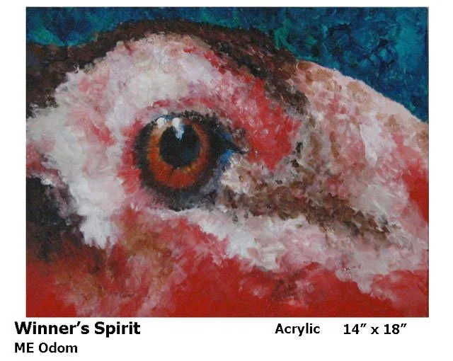 Acrylic painting of a fighting cock