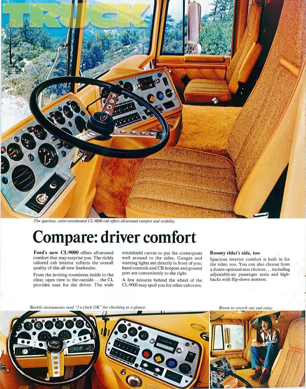 Interior shot of the Ford CL-9000 from the brochure
