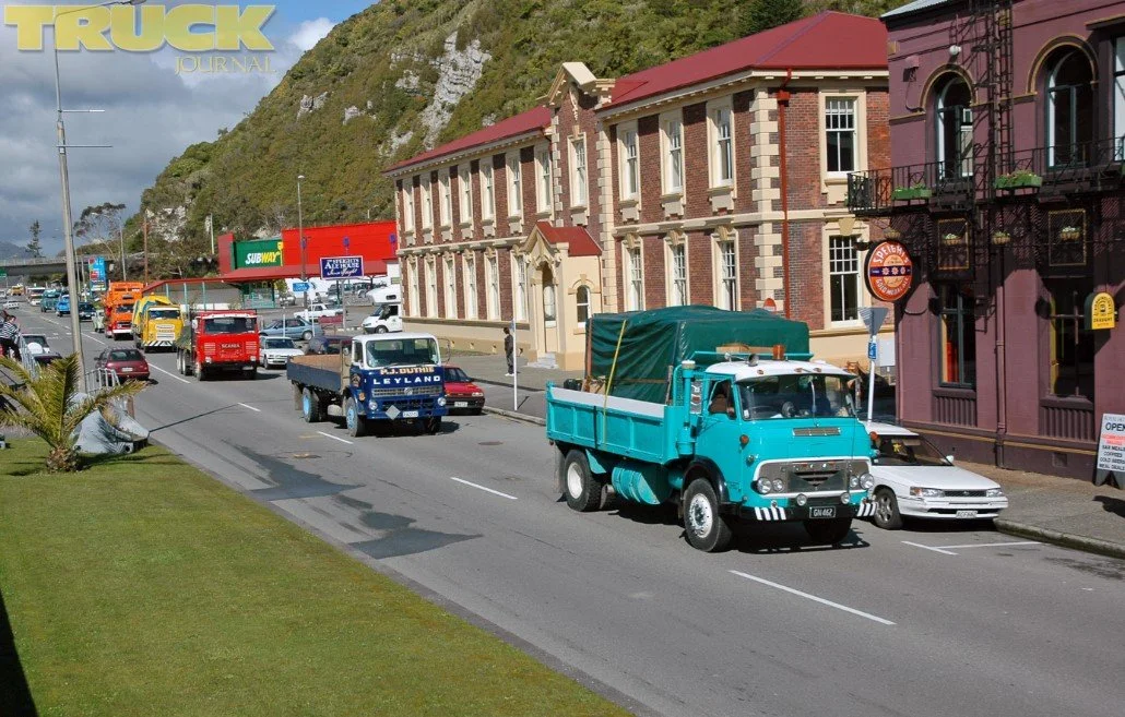 The Commer on parade through Greymouth.