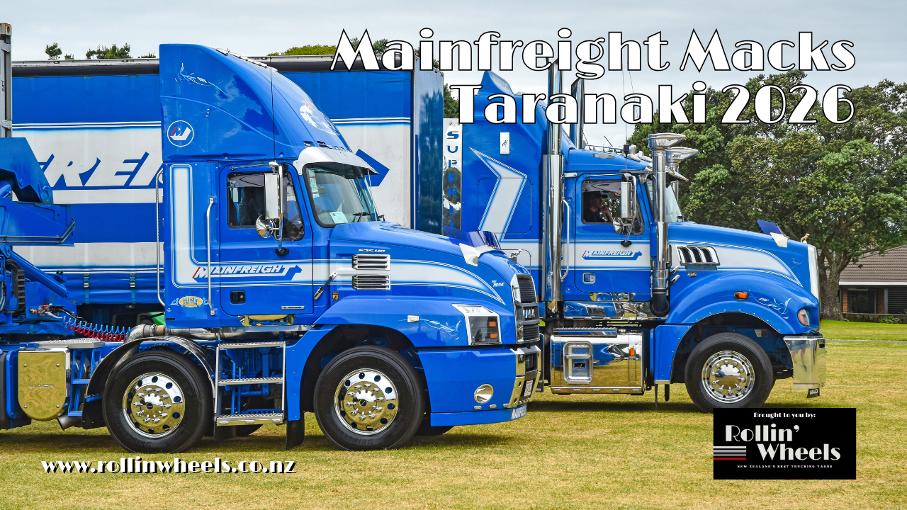 A Youtube video tumbnail with two blue and white trucks