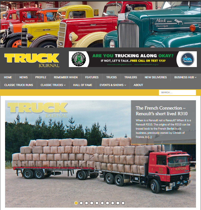 A screenshot of a trucking website