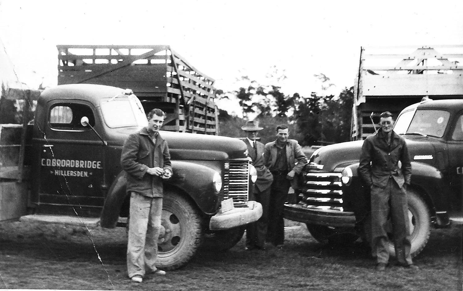 Noel and Weir Broadbridge with Len Walker and Cyril Broadbridge