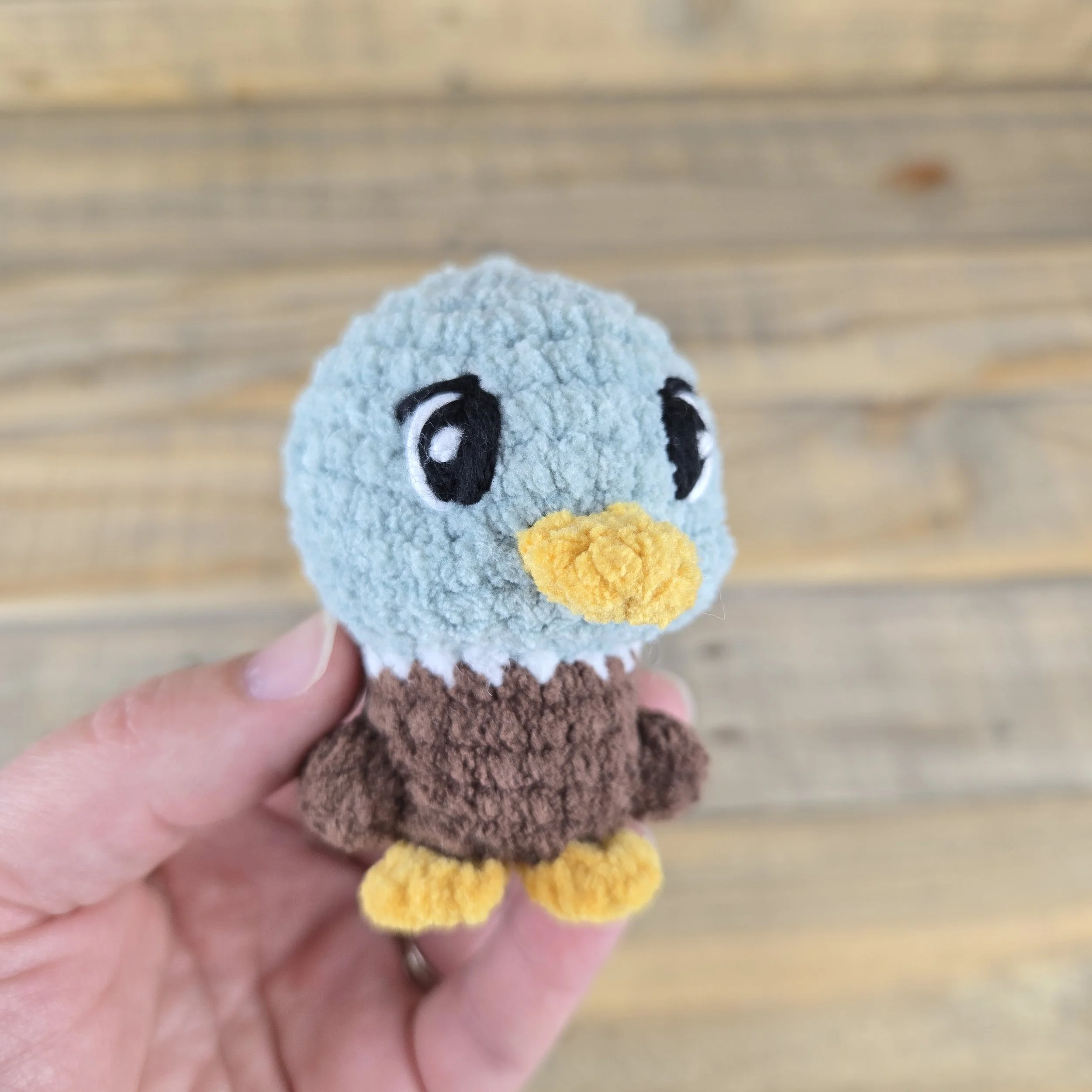 Crocheted Little Mallard Duck Plush ~ Baby/Toddler Friendly with Crocheted Eyes ~