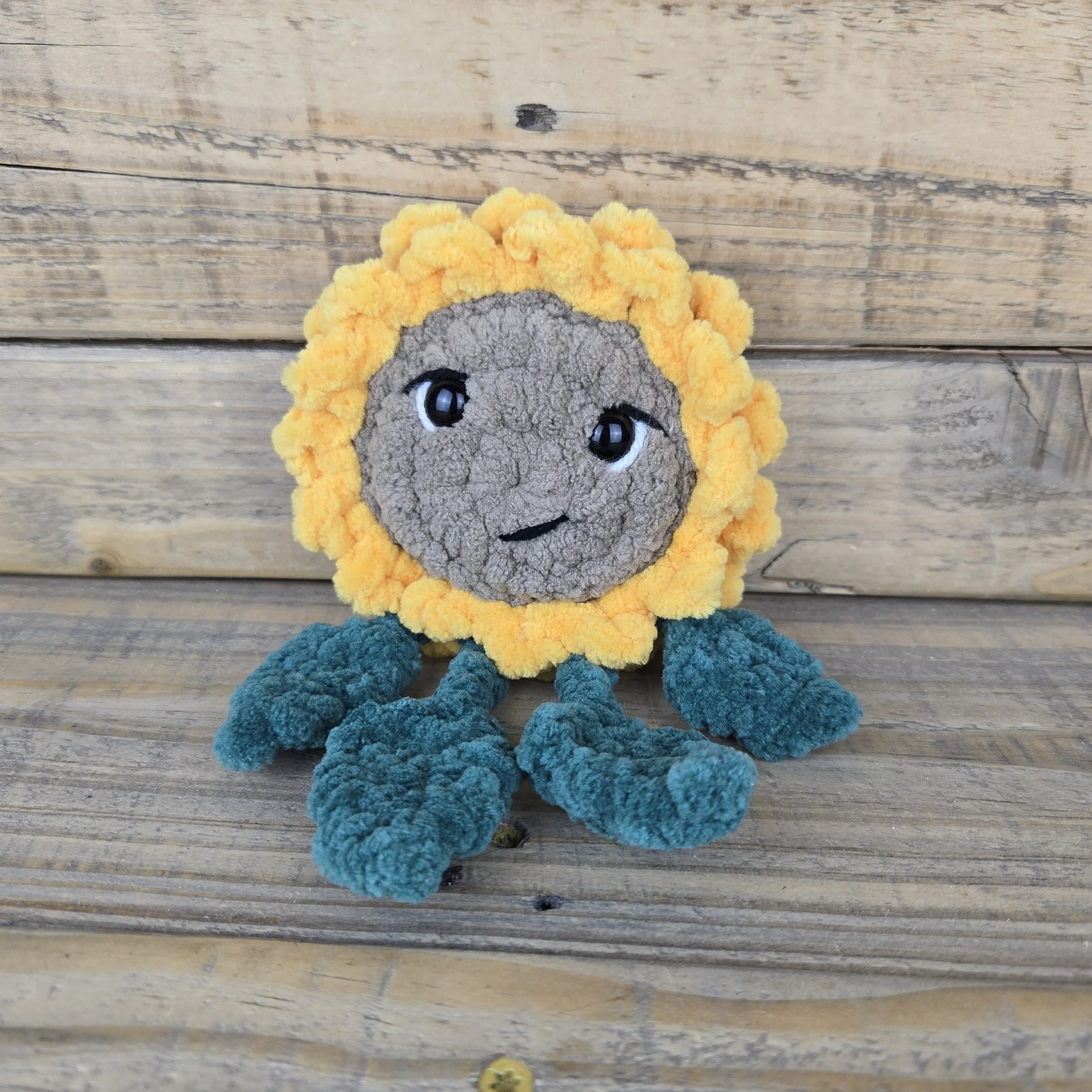 Crocheted Sunflower Plush with Dangly Arms and Legs ~Made to Order~