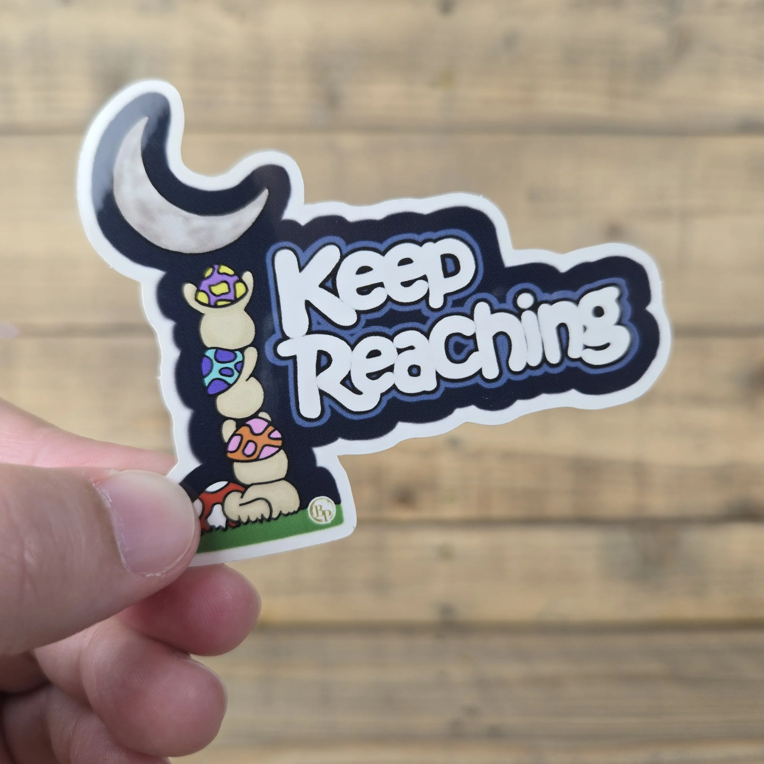 Keep Reaching Mushroom and Moon Die Cut Sticker