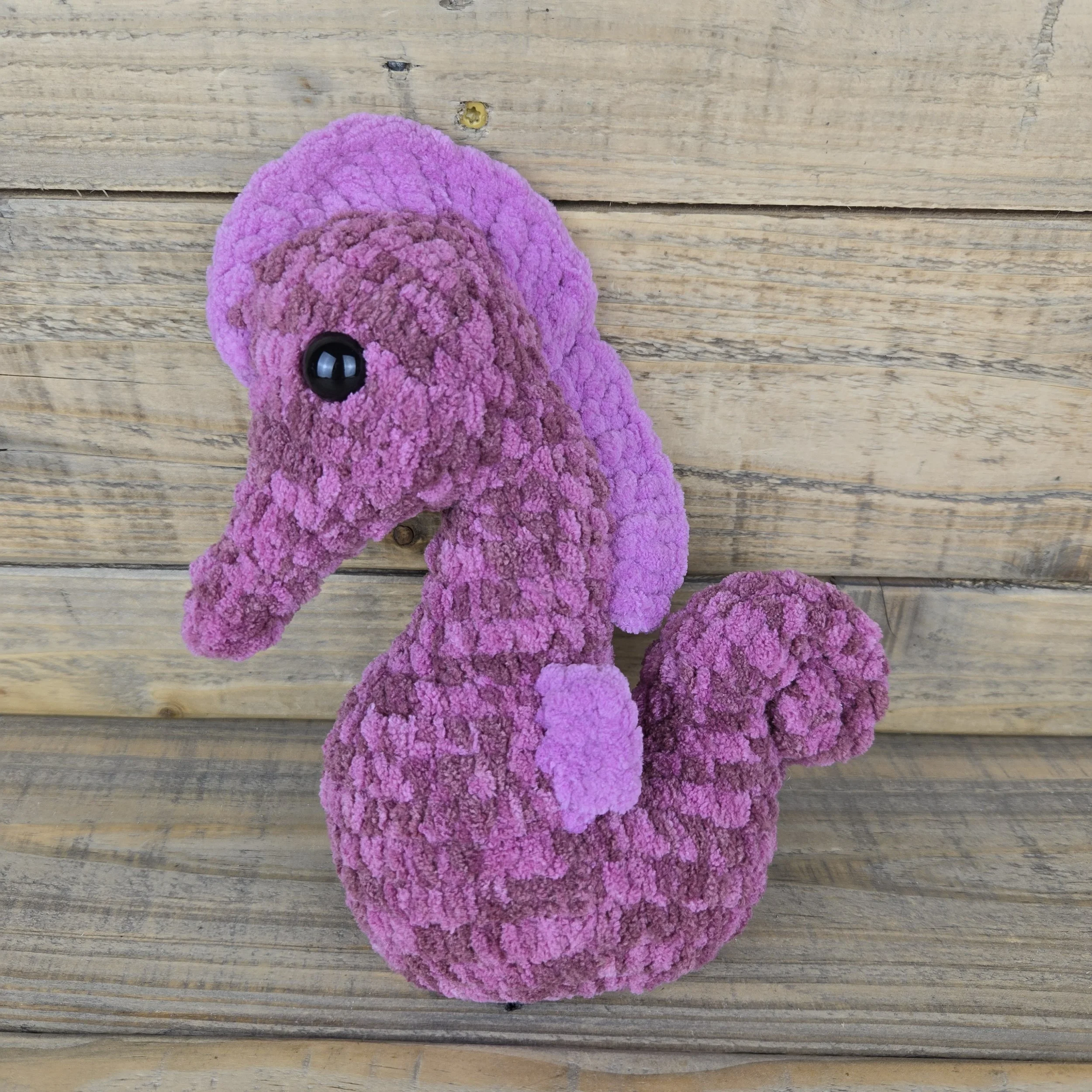 Crocheted Seahorse Plush Pink