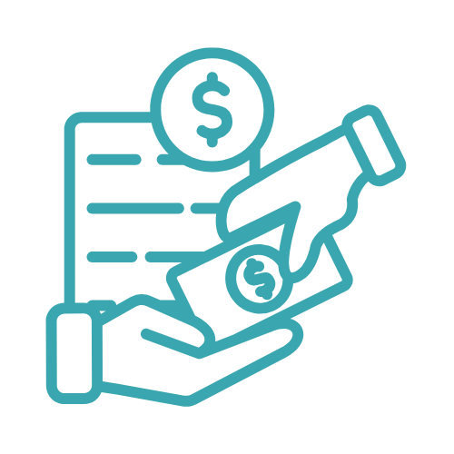 Hand holding a dollar bill, a check, and a coin with a dollar sign, representing financial transactions.