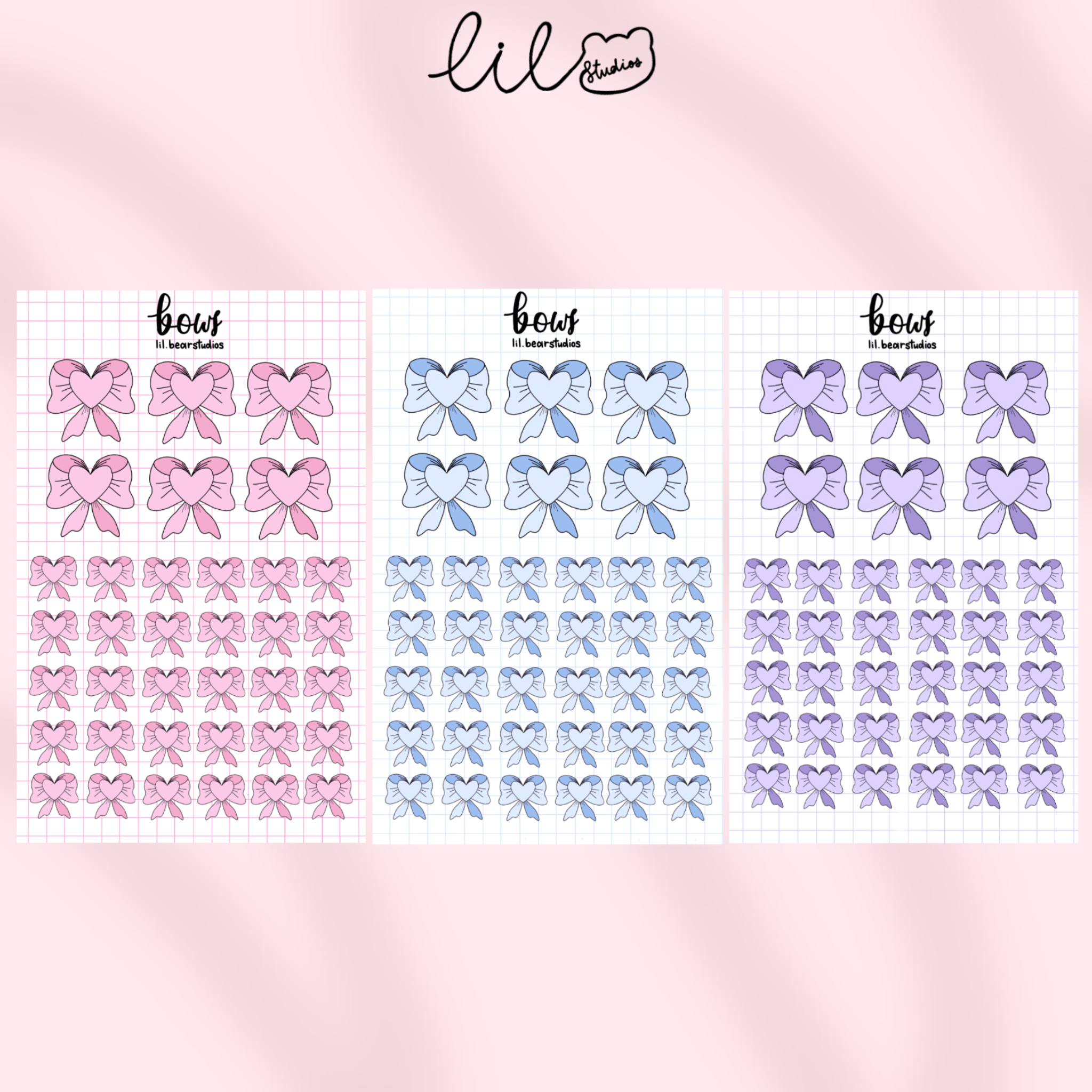 Cute Bows Sticker Sheet
