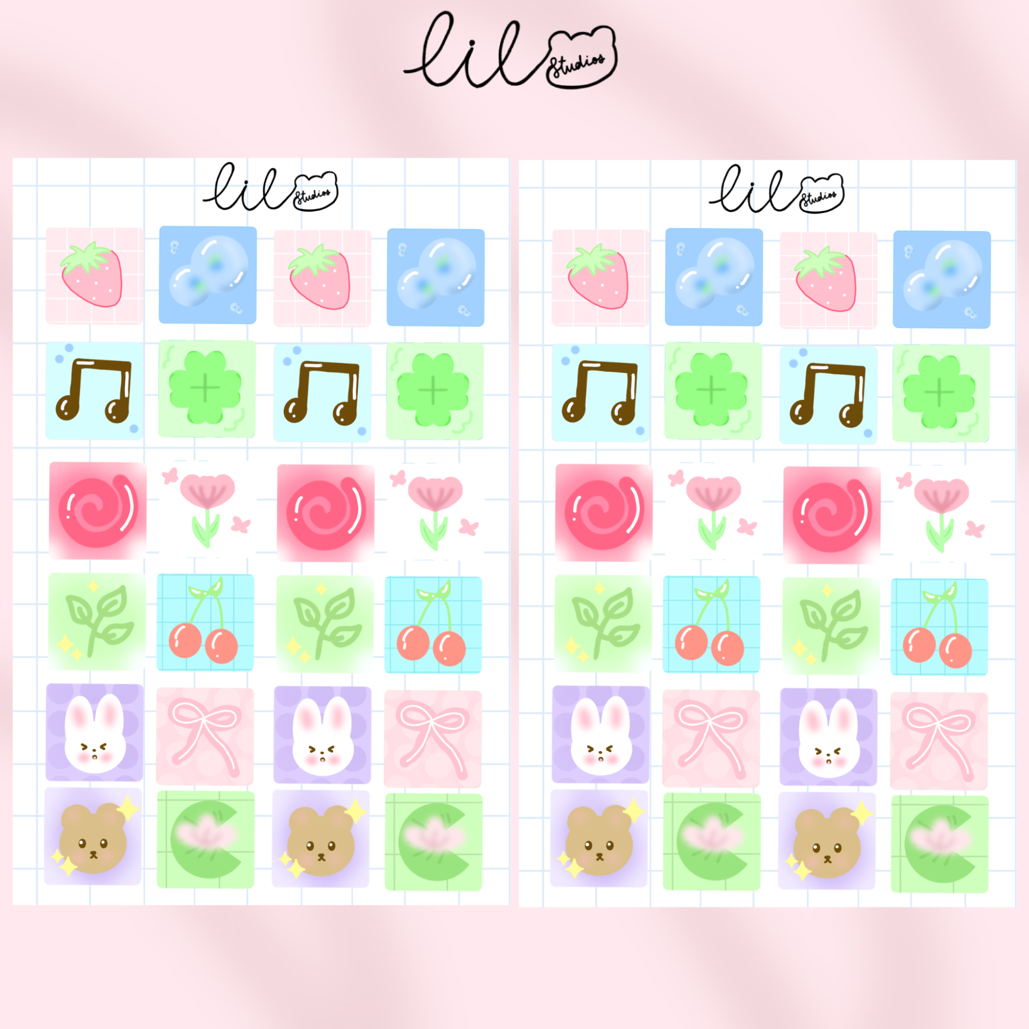 Coquette Squares Sticker Sheet
