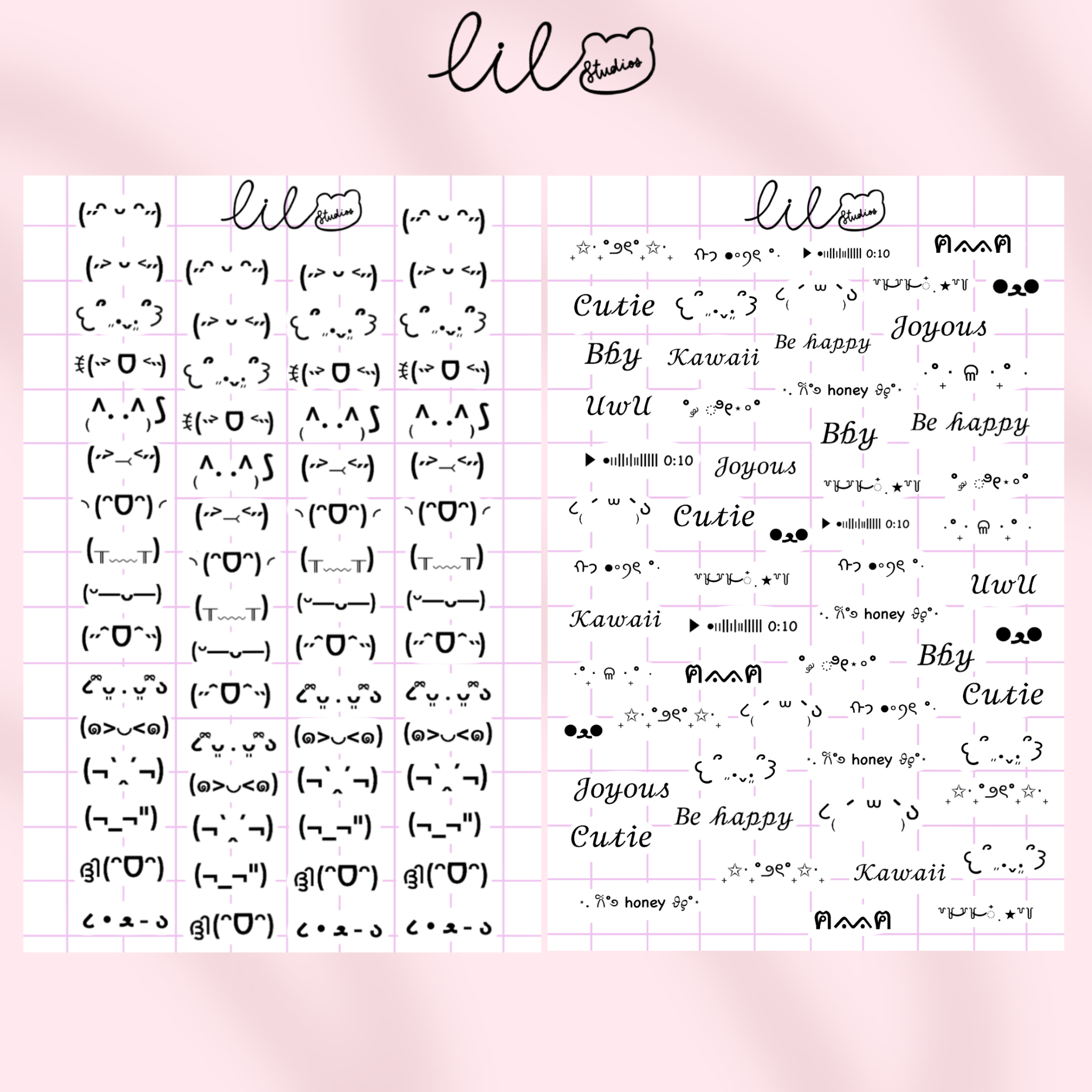 Kaomoji Sticker Sheet