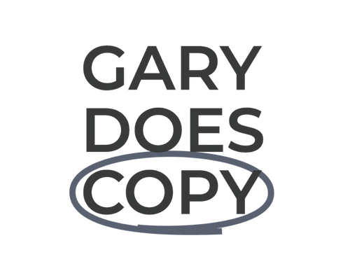 Text graphic that reads 'GARY DOES COPY' with 'COPY' circled and highlighted
