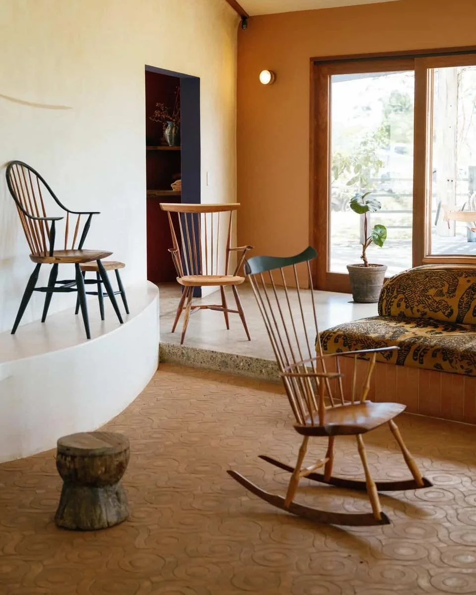 We almost fell off our chair when we saw this shot, and perhaps aptly as we clearly need to be sitting on a @wburkechairmaker instead! We visited Will Burke&rsquo;s incredible Byron workshop and studio last week to scope out his chairs and we couldn&