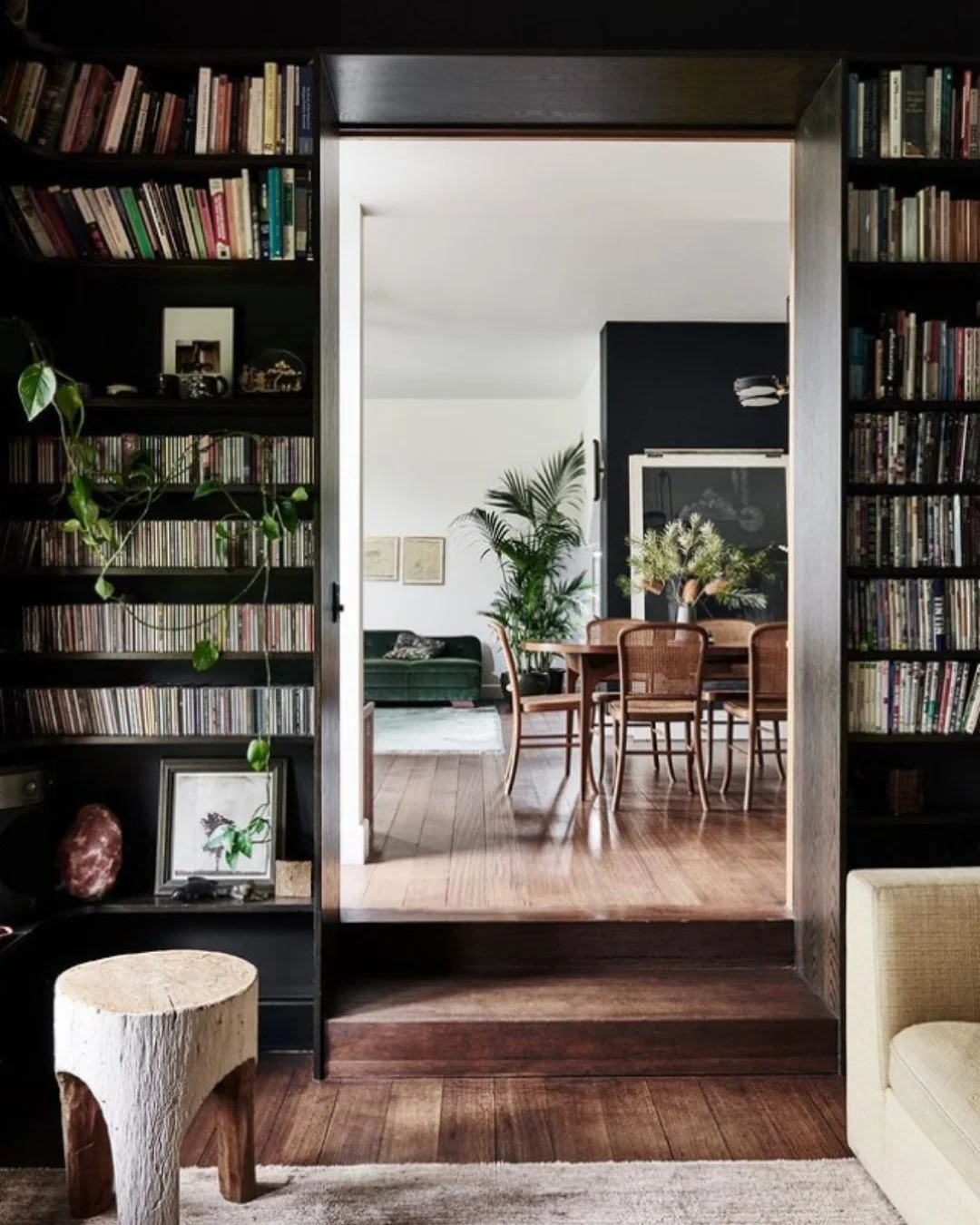 We came across this space via kim.kneipp and instantly saved it.

Dark, moody interiors&hellip; a built-in bookcase&hellip; and somewhere to curl up and disappear into a good book &mdash; it&rsquo;s everything we love in a home.

Because this isn&rsq
