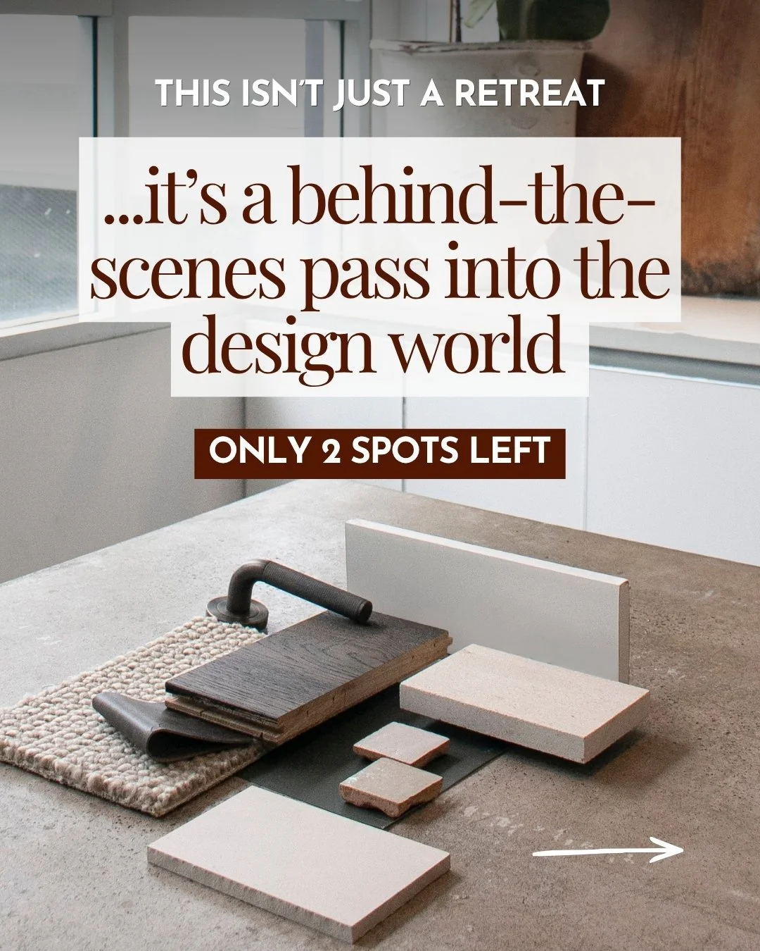 Final Call: The Ultimate Design Experience 
Byron Bay Design Retreat | May 15th and 16th 2026

After an incredible response, there are now just 2 places remaining, and bookings will be closing very soon.

Join Melissa Bonney, Founder &amp; Creative D