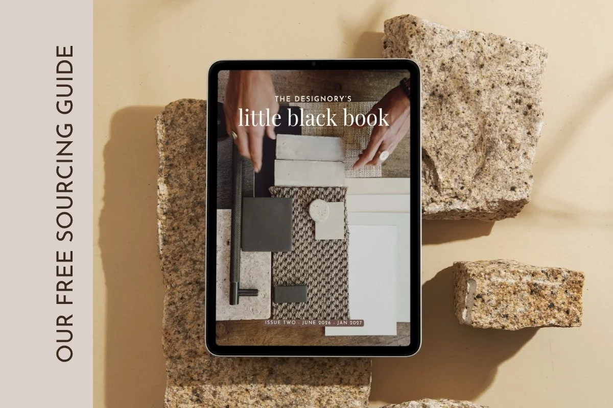 The "little black book" by The Designory is an online magazine guide to sourcing for beautiful materials and furnishings for your home renovation. The Little Black Book is free to download and shop.