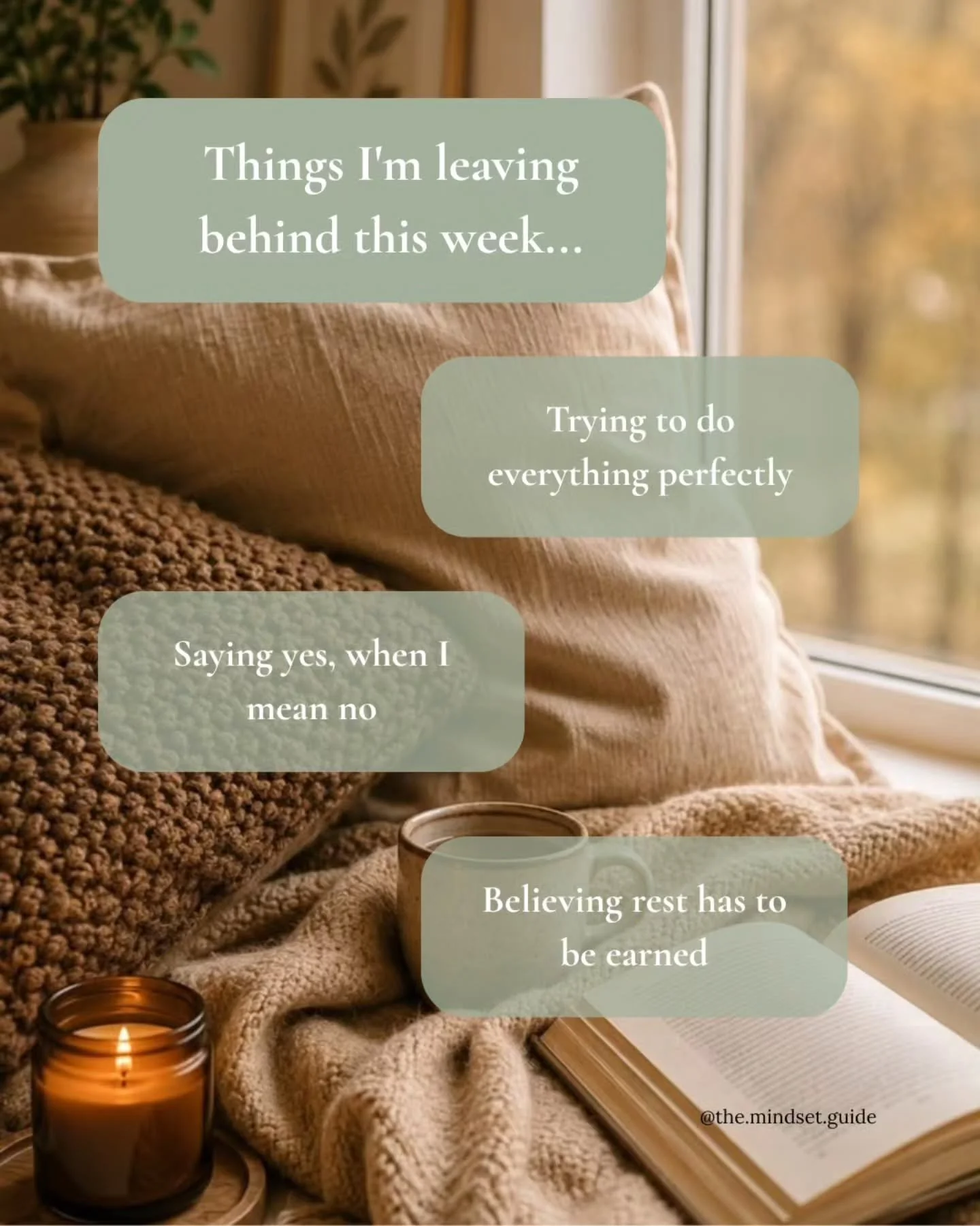Can I go first?

This week, I'm leaving behind the idea that I have to earn a slower pace.

I'm learning that rest isn't something you unlock after you've done enough.

It's something you deserve because you're human.
Now it's your turn.

What's one 