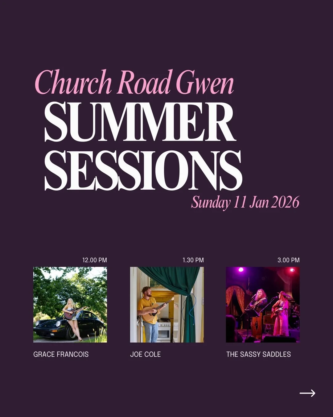 Join us tomorrow arvo for a stacked lineup of Hawkes Bay music alongside tasty treats and unbeatable wine.

It&rsquo;ll be smoking hot tomorrow, come prepared and look after each other! 🌞

12pm @graceafrancois 
1:30pm @joecolemusic 
3pm @thesassysad