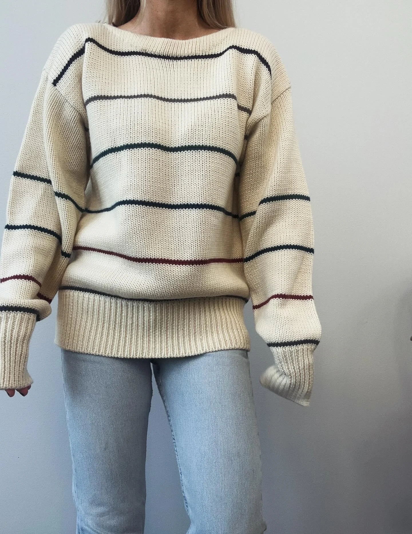1970s Allen Solly 100% wool fisherman boatneck sweater 💵 for sale - DM for details