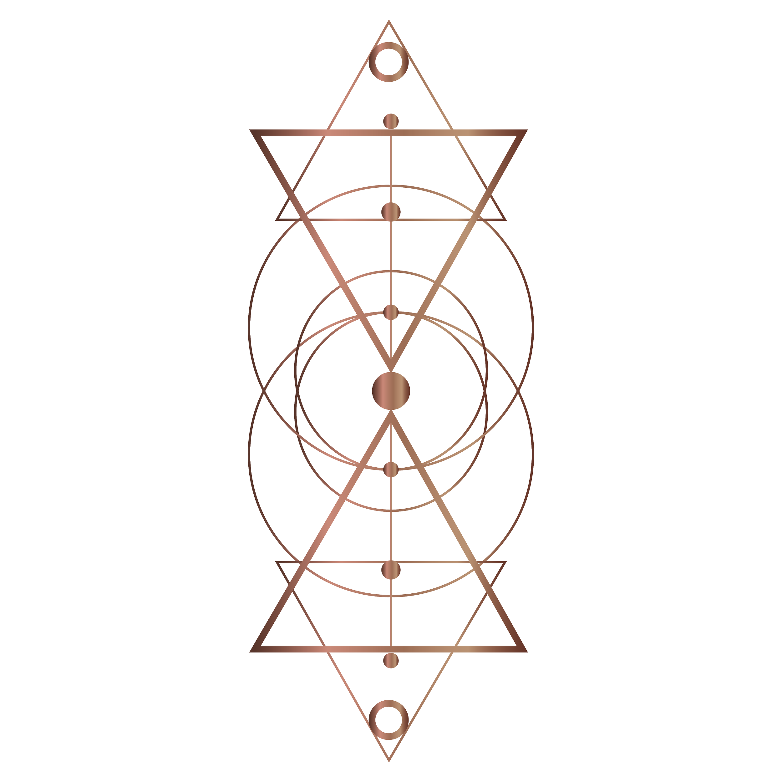 Abstract geometric design with triangles, circles, and lines, featuring blue and yellow accents.