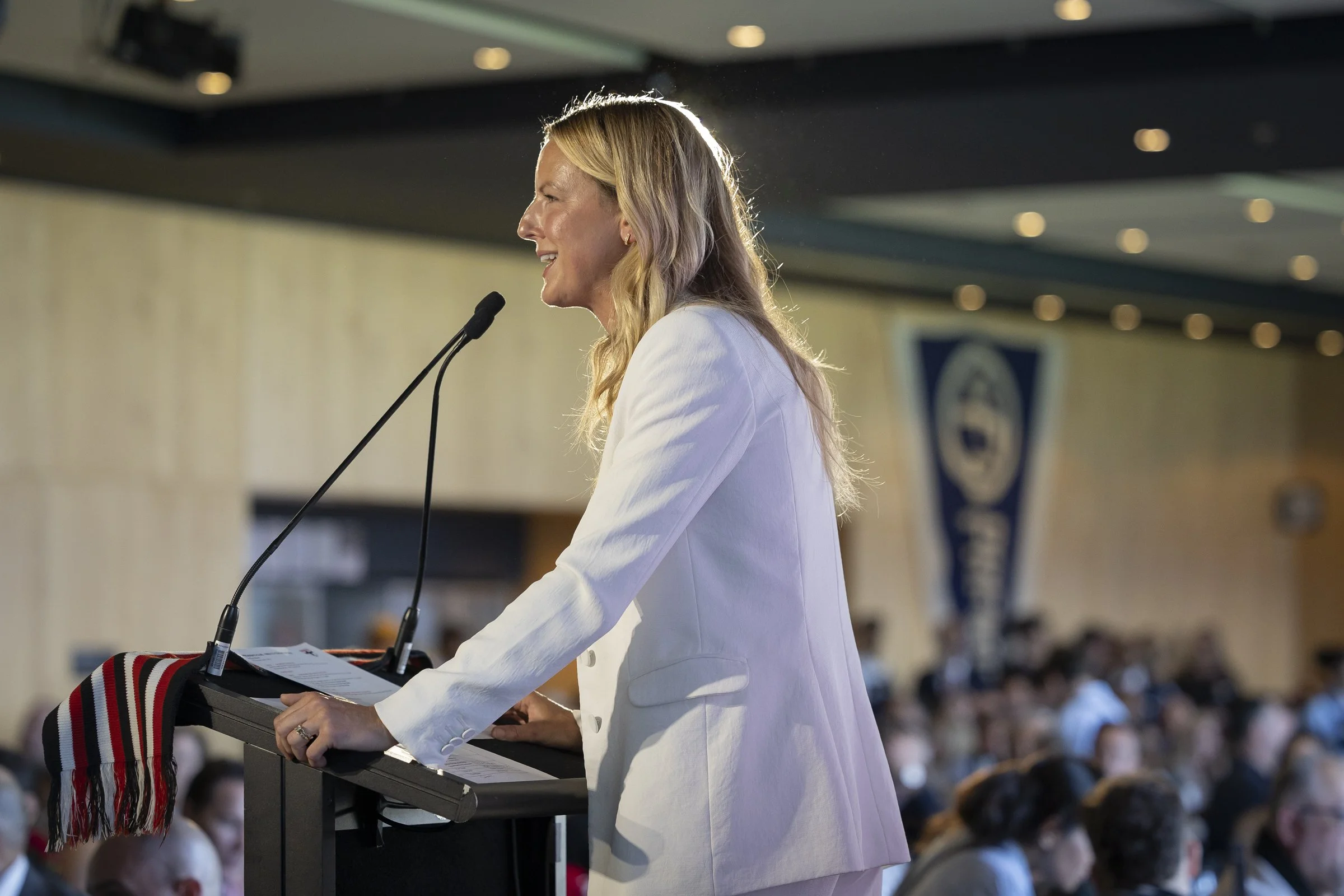 Sarah Ashmore delivery a storytelling keynote