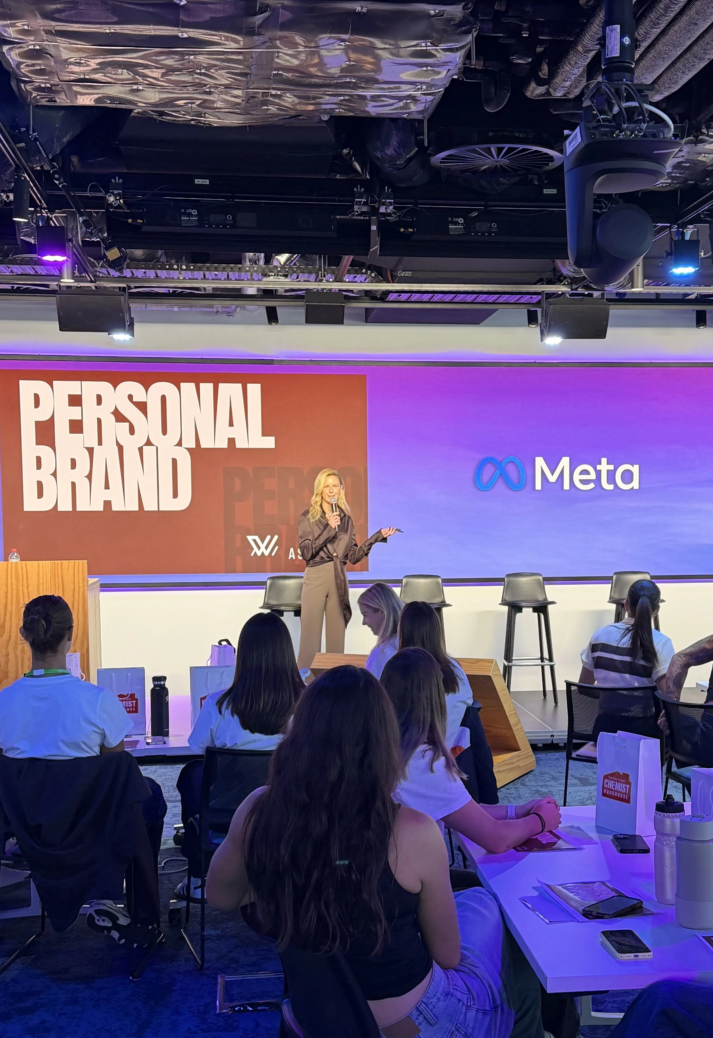 Sarah Ashmore delivering her Personal Brand keynote at the Meta offices Sydney