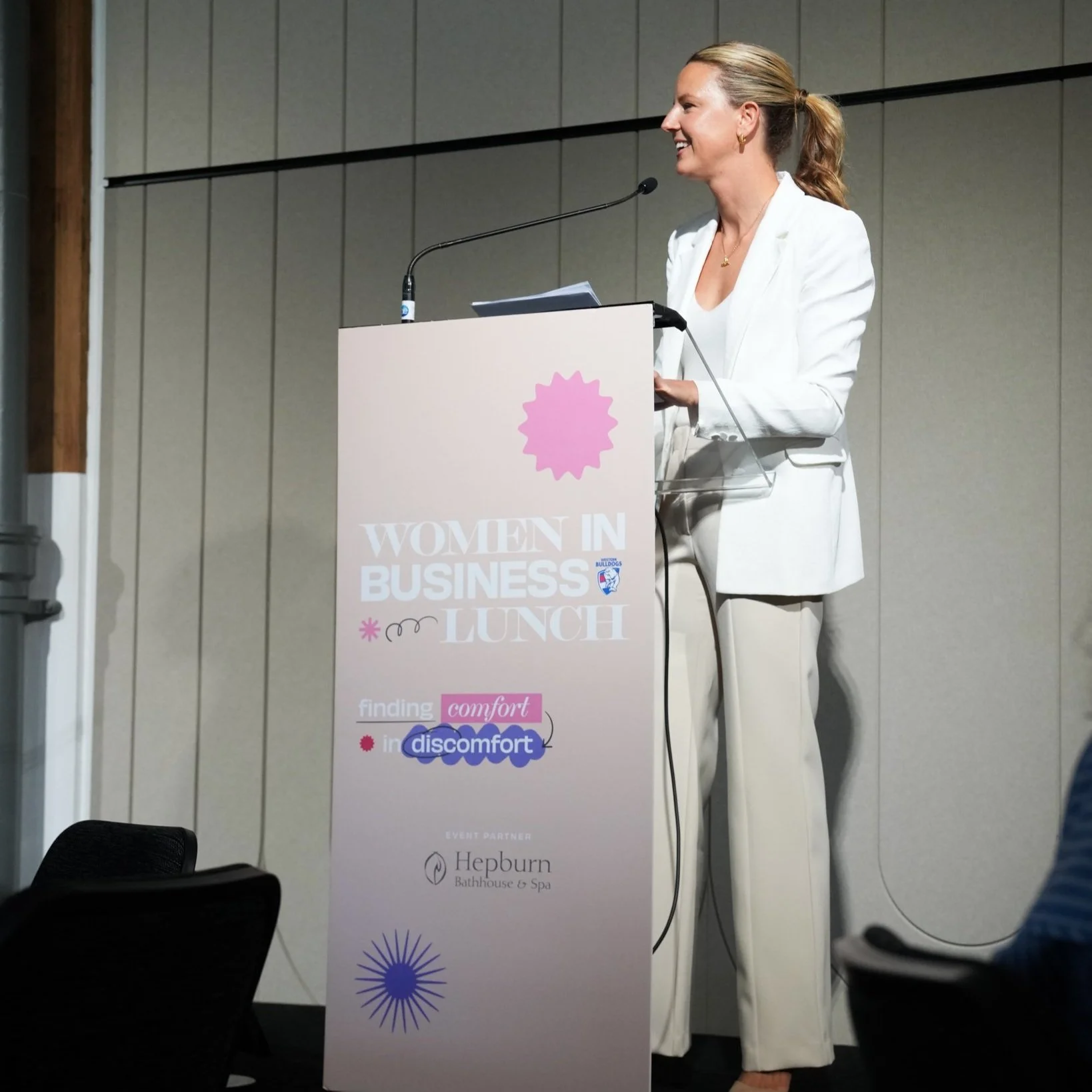 Sarah Ashmore as MC for the Women in Business Lunch