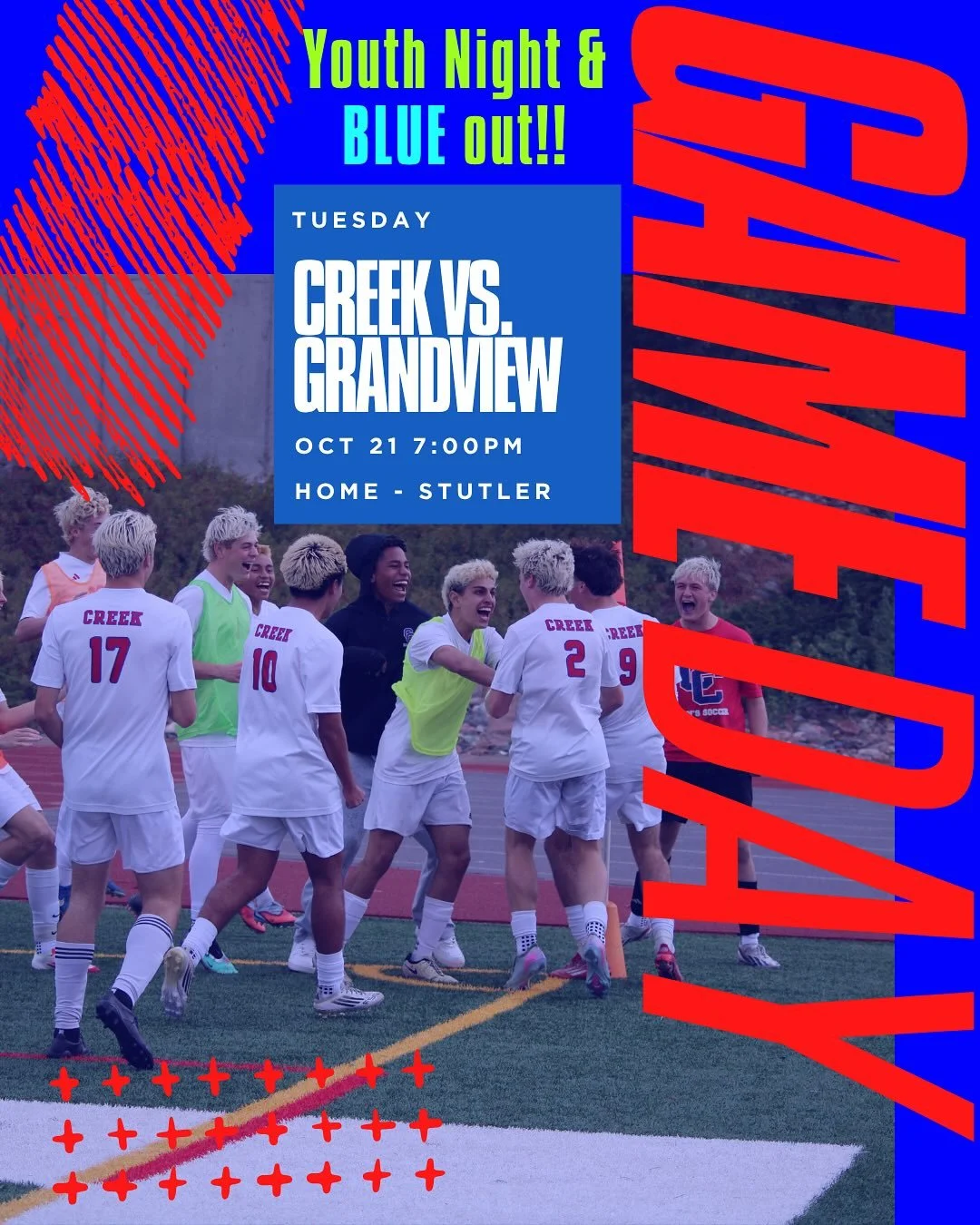 We&rsquo;re back!!!! Last regular game of the season under the lights at Stut. 💙BLUE💙 out! Kids get in free if they wear any jersey.