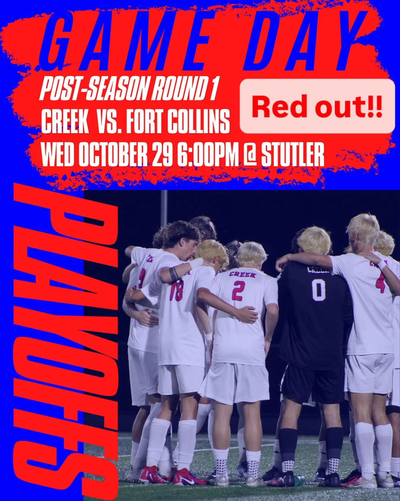 It&rsquo;s playoff time! See you @ Stut at 6pm! RED out!!