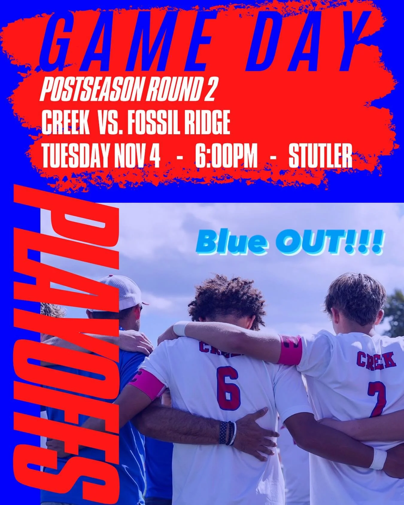 Last game @ Stut! BLUE OUT! Let&rsquo;s go! 🔥