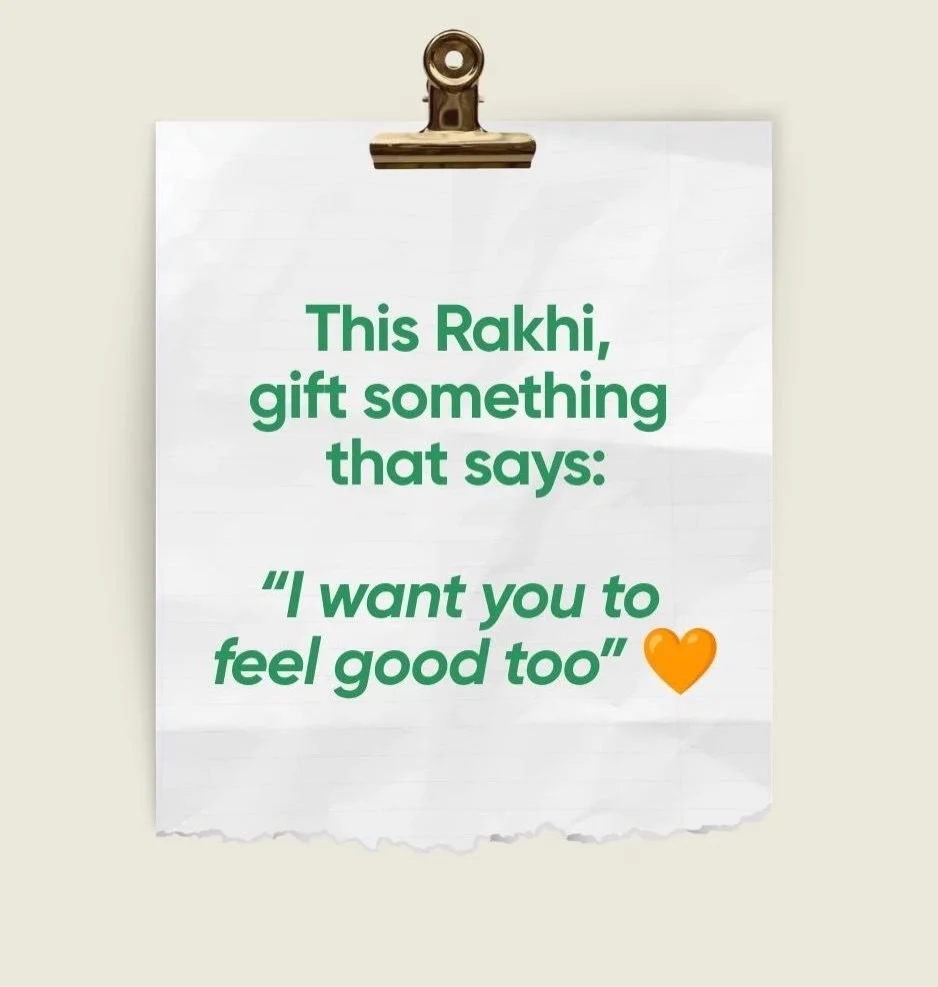 This Rakhi, skip the gift that just sits on a shelf!

Give them something they&rsquo;ll actually enjoy, something delicious, nourishing, and made with a little love💚 

[Happy Rakhi, Raksha Bandhan, Rakhi gifting, healthy gifting, thoughtful gifts, w