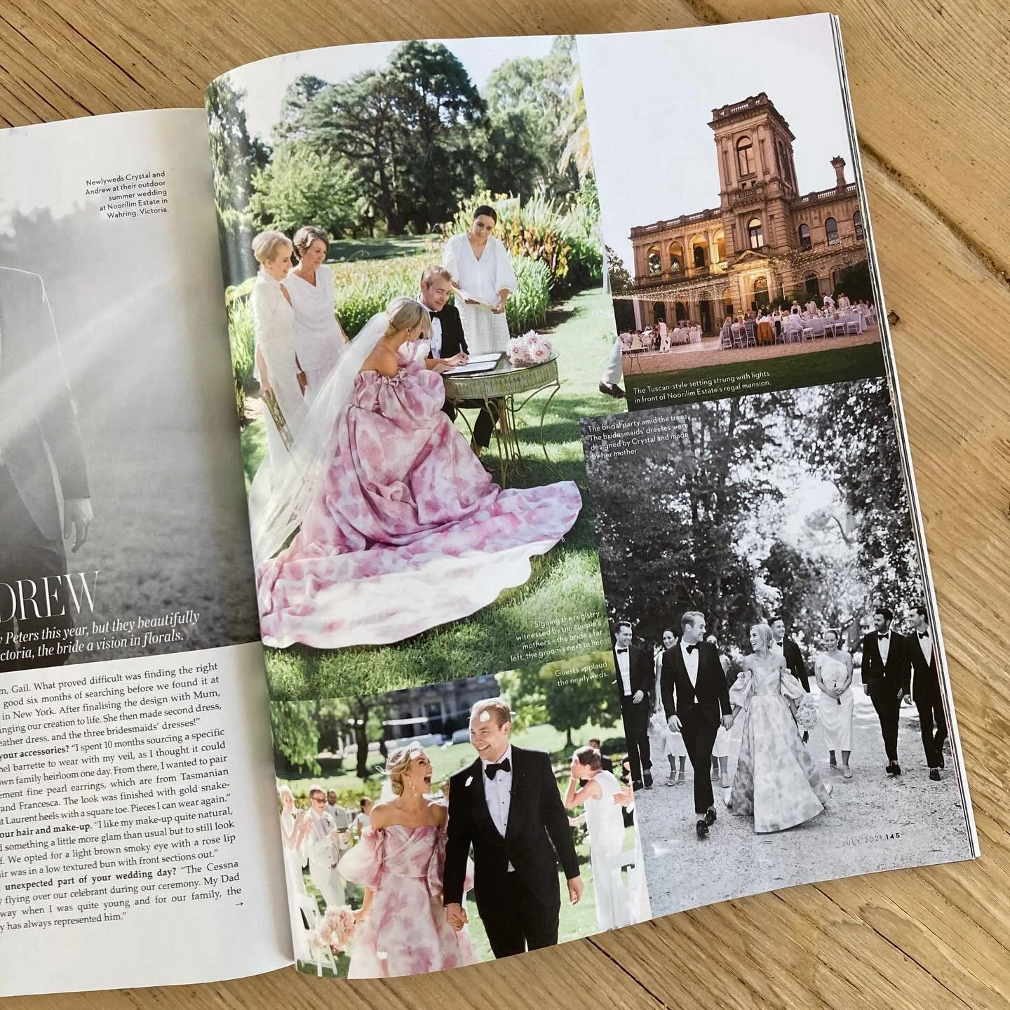 Following on from my last post - Crystal and Andy in the pages of @vogueaustralia @voguebridesaustralia
