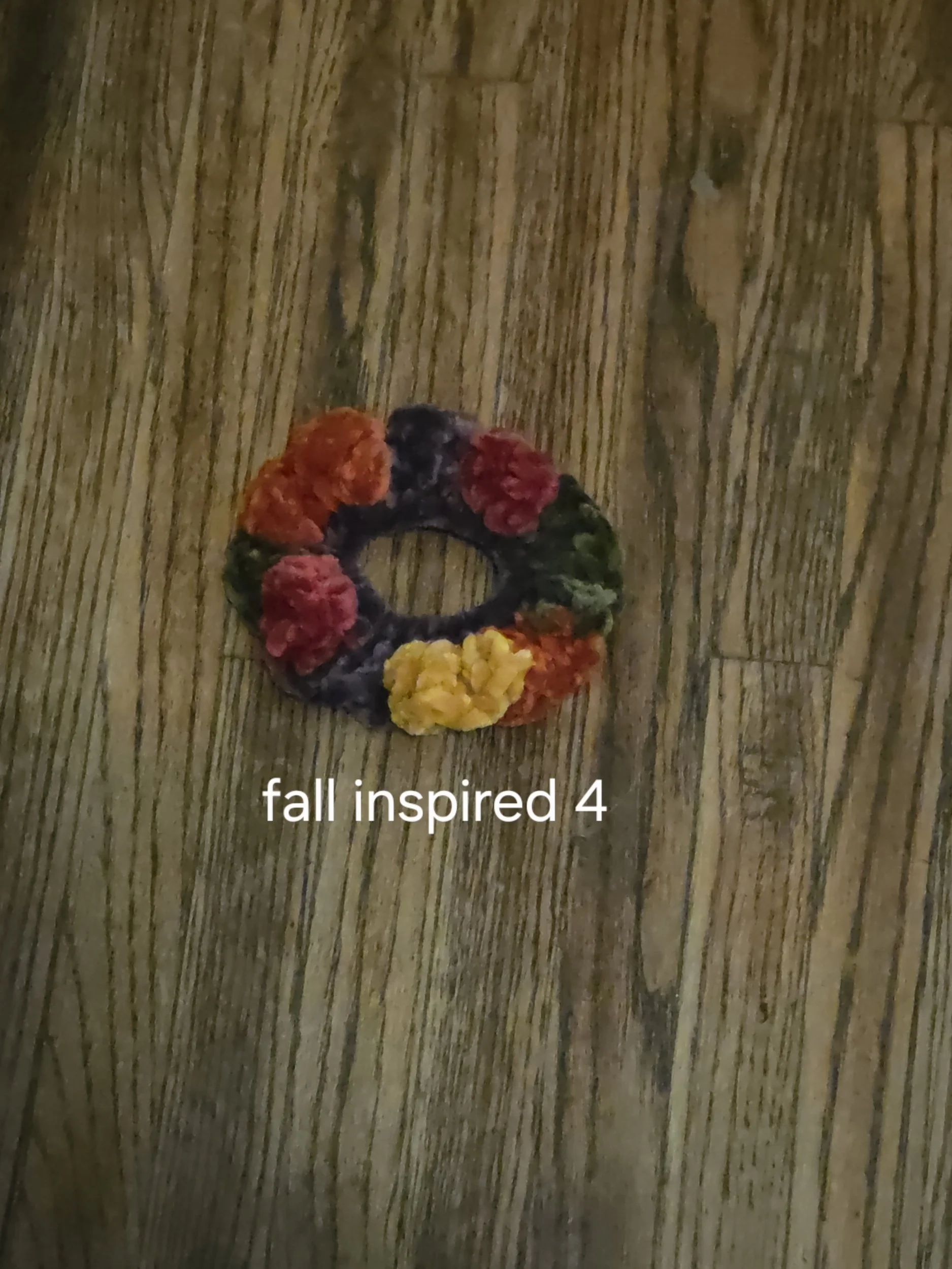 Handmade classic velvet scrunchie in fall-inspired autumn colors, style 4